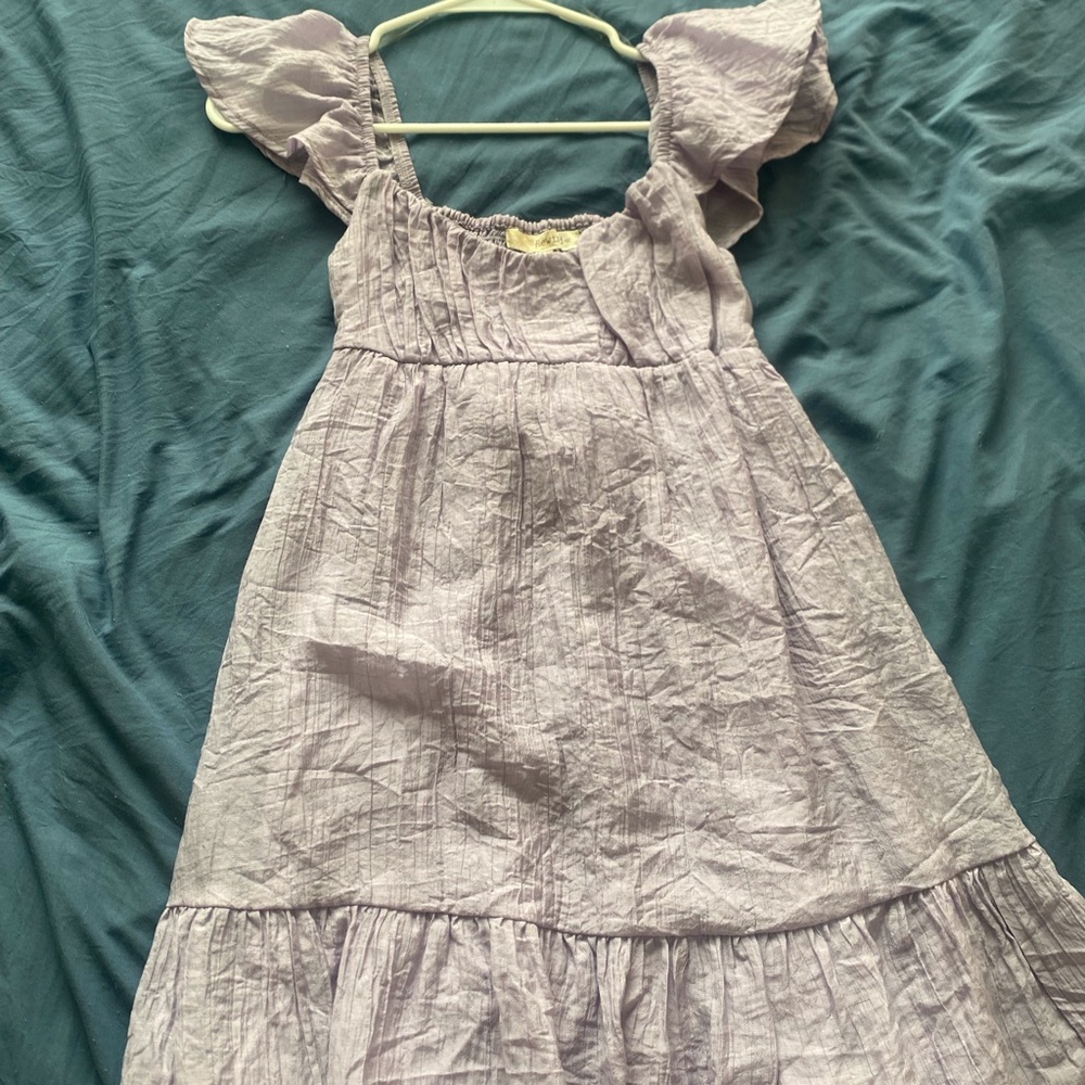 Rewind Purple Ruffled Smocked Sundress